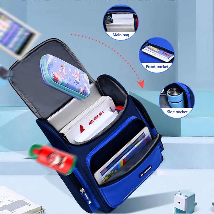 Keman KMBC1007-1 Cartoon Boys Waterproof School Backpack