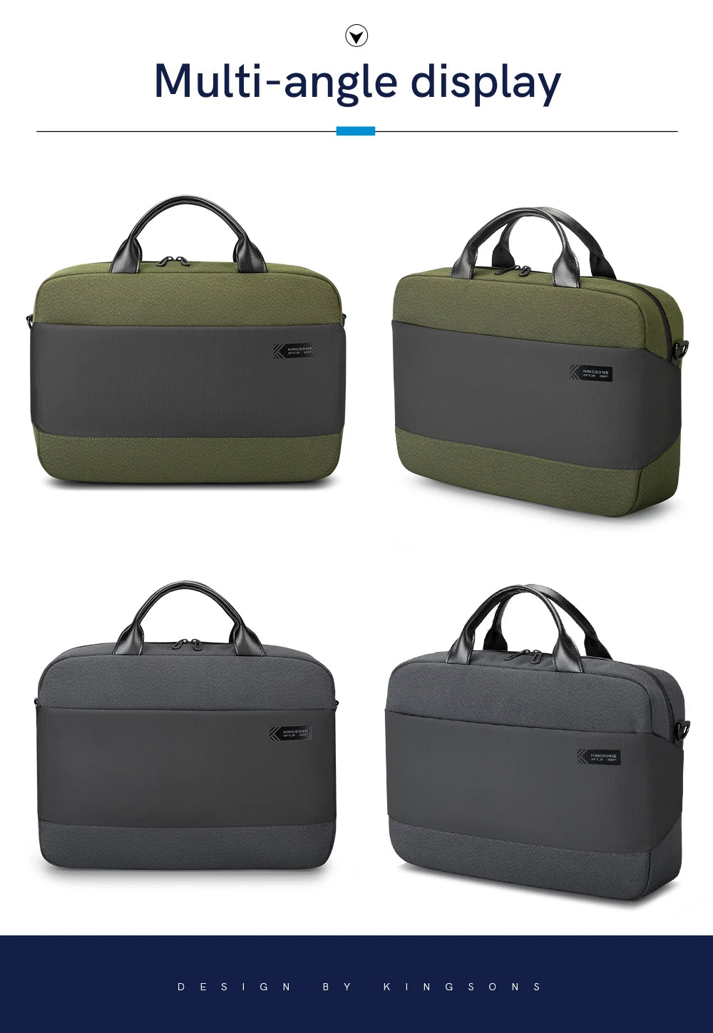 Kingsons 10L Leather Laptop Shoulder Bag