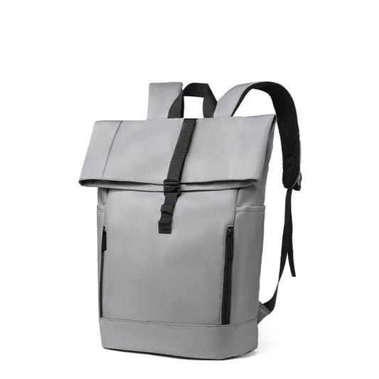 Helike folding flip-top laptop backpack in grey