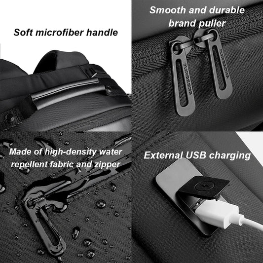 Kingsons USB charging travel backpack — front view