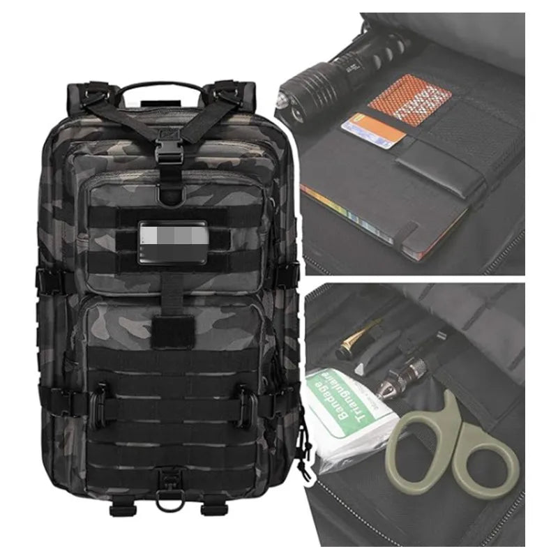 Mountaineering backpack back panel and straps