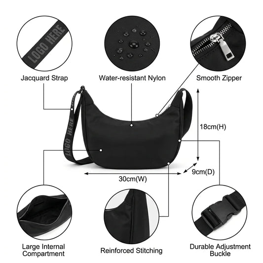 Backper Lepus Crescent Crossbody — angle view
