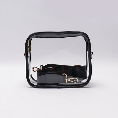 Backper Lyra Clear PVC Stadium Crossbody Sling — Black