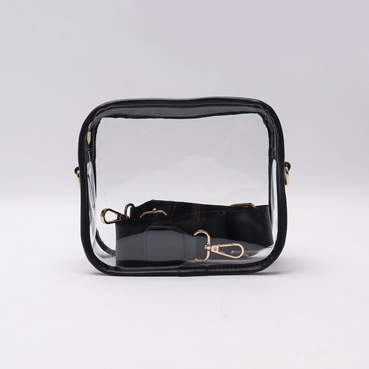 Backper Lyra Clear PVC Stadium Crossbody Sling — Black