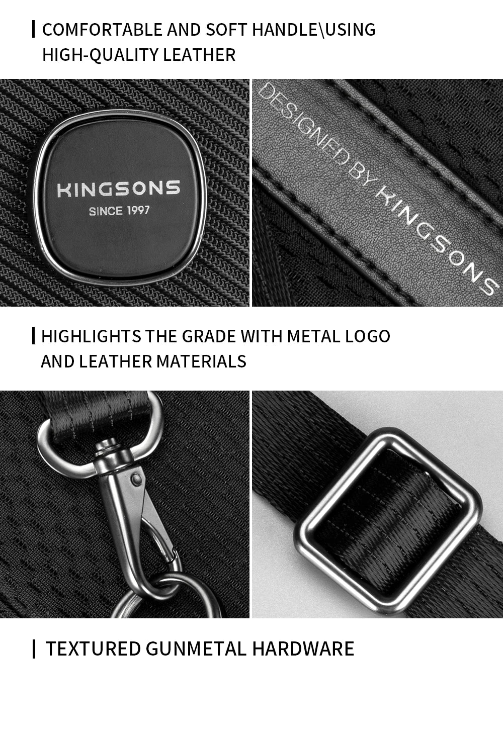 Kingsons KS3265W 14" USB Business Laptop Backpack