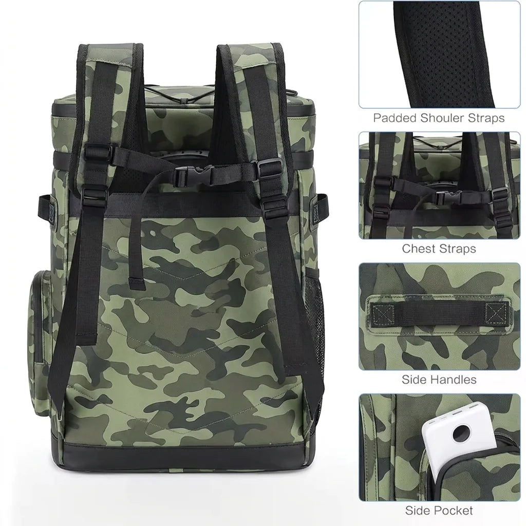 Keman KMA675-1 30L Camo Camping Cooler Backpack