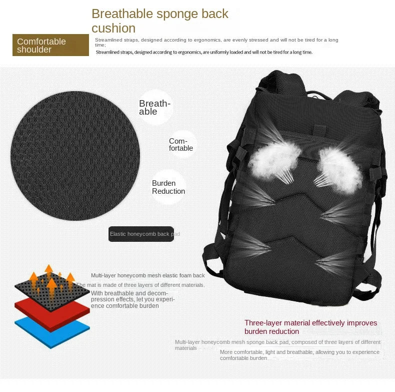 Hong BM-24M379 45L Waterproof MOLLE Tactical Backpack - detail 5