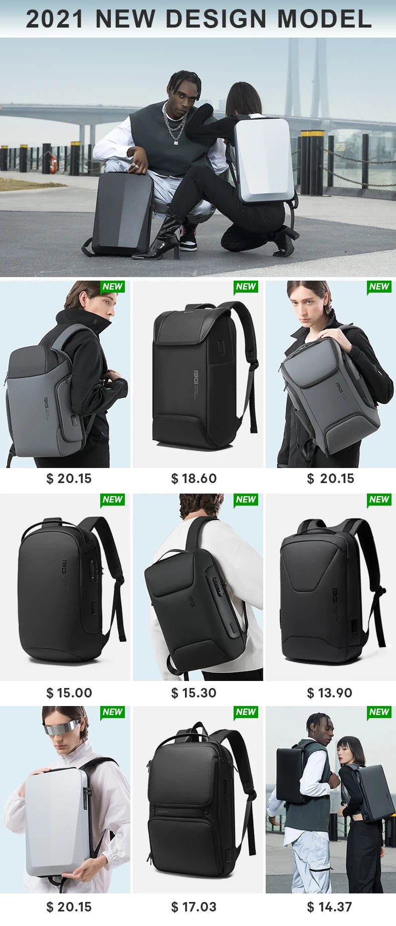 Bange Bellatrix 1922 Anti-Theft Oxford Backpack