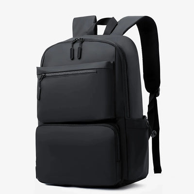 High-end PU business laptop backpack front view
