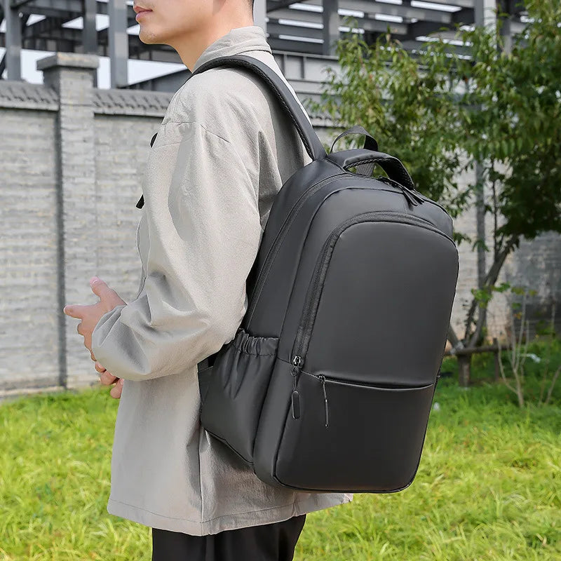 Anti-theft business backpack side profile
