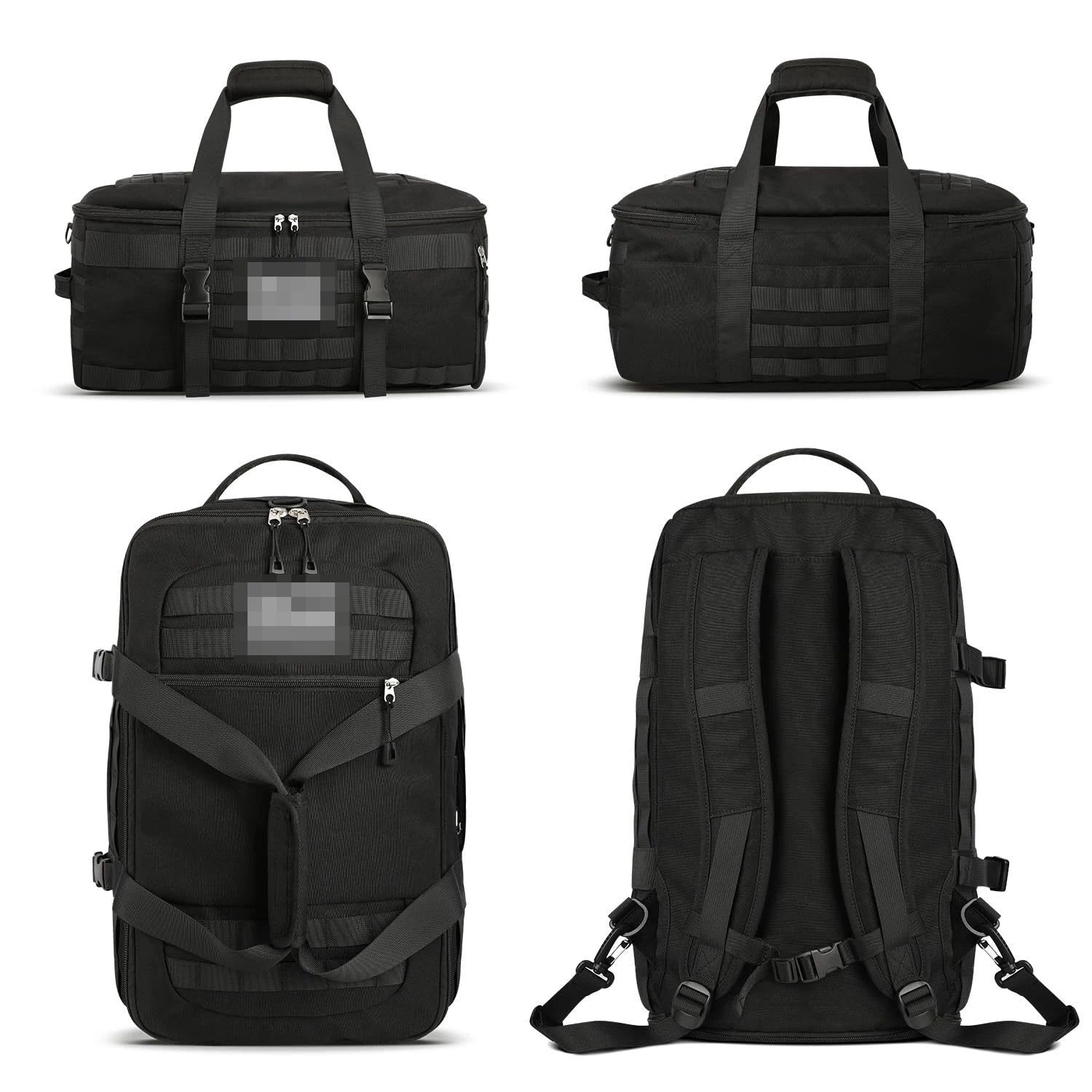Tactical travel backpack shoe compartment detail