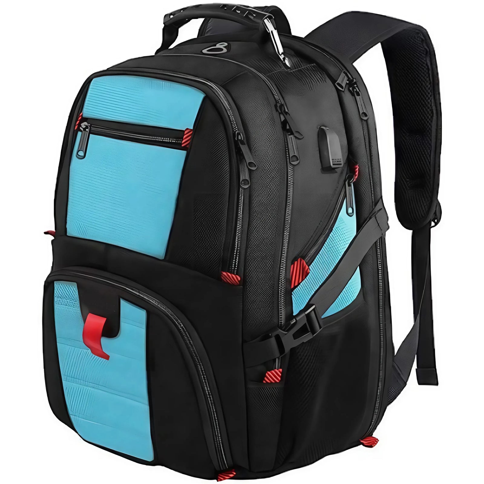 Oversized laptop backpack side profile