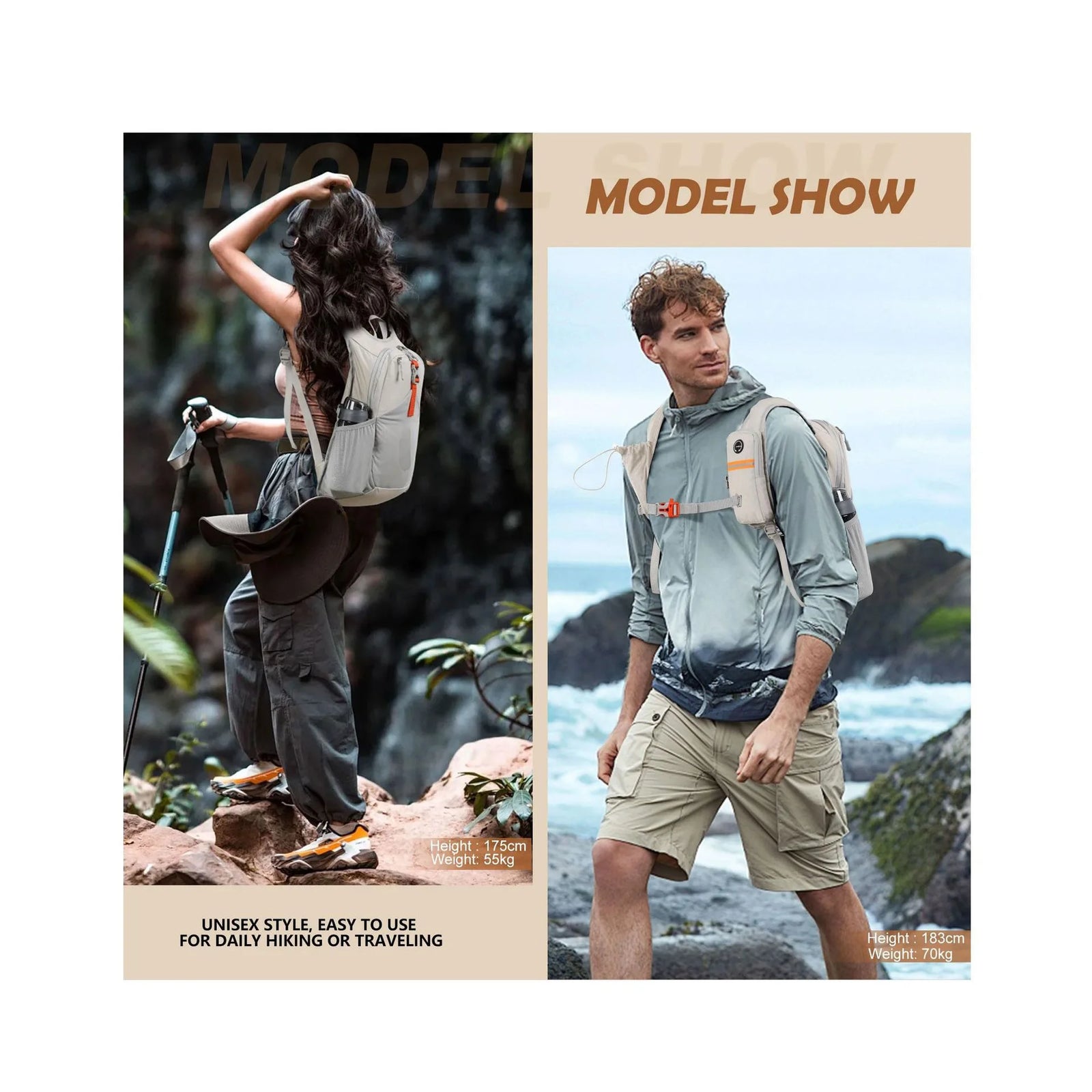 Foldable sports backpack material detail