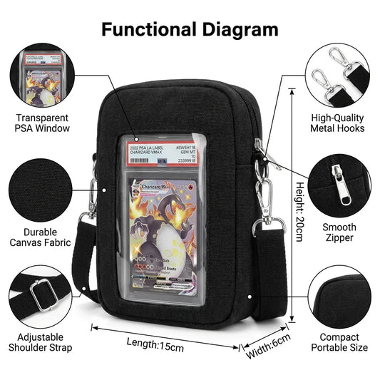 Backper Lacerta Graded Card Crossbody — front window view