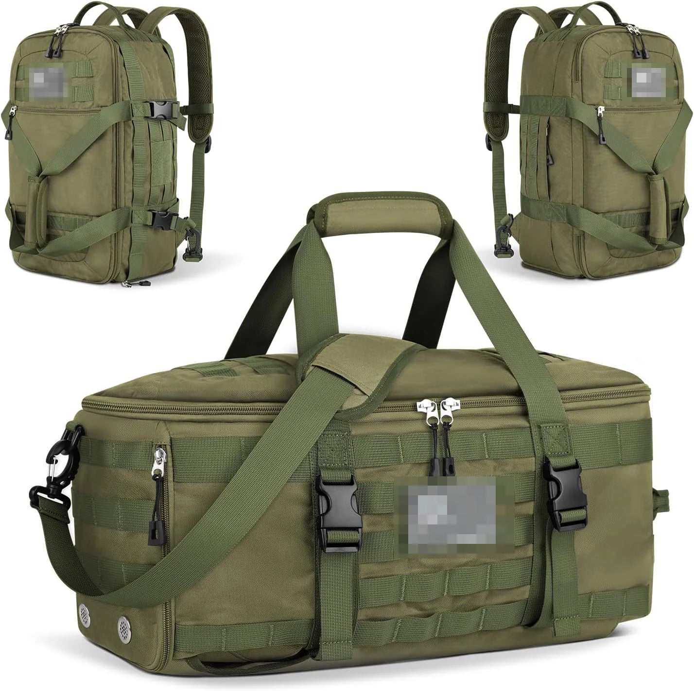 Tactical travel backpack back panel and straps