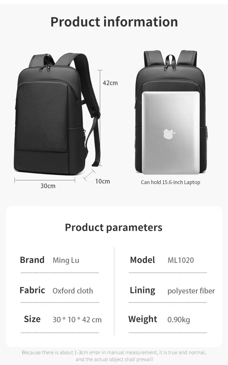 Mingao 1020 slim laptop backpack feature 1
