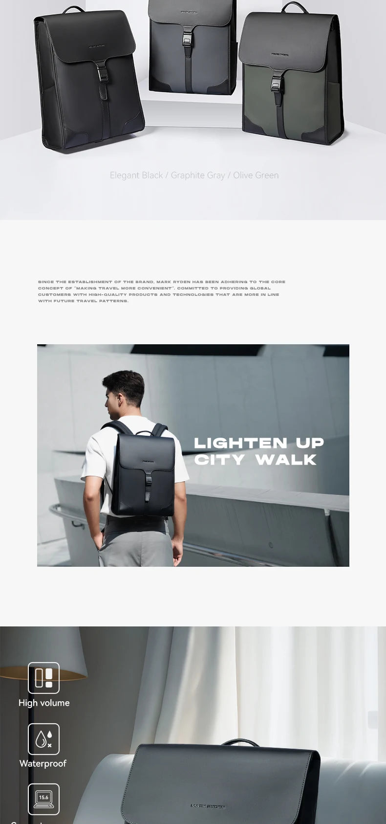 Mark Ryden Mensa MR-1611 Waterproof Oxford Backpack