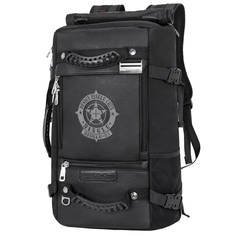 Mingao 201 USB Waterproof PU Travel Laptop Backpack - main