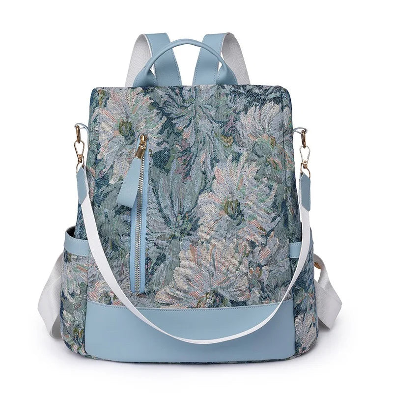 Coral ink-wash backpack in sky blue