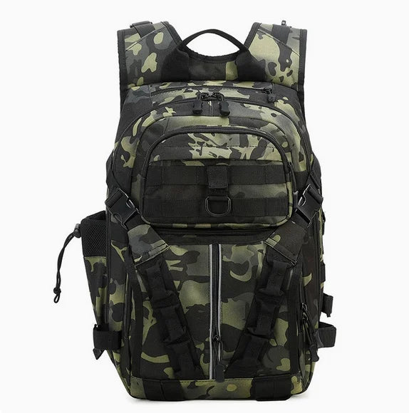 Tactical hiking backpack back panel and straps