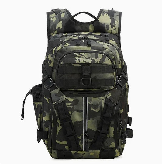 Tactical hiking backpack back panel and straps