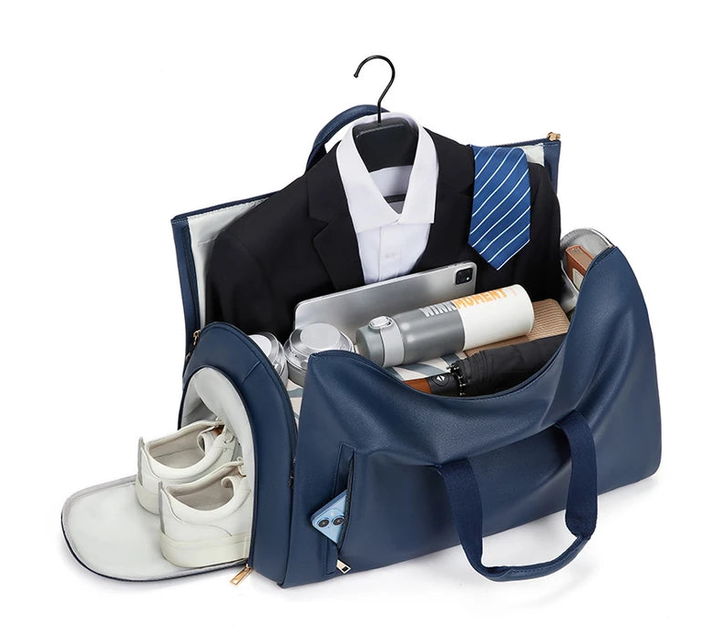 Mingao 209 PU Leather Gym Travel Duffle Bag with Shoe Compartment - detail 1