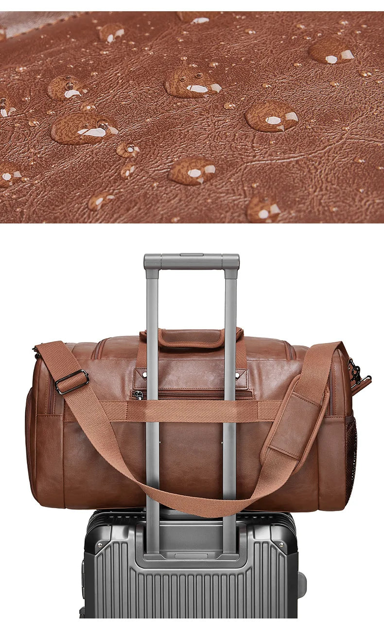 Mingao 401 PU Leather Business Travel Duffle Bag with Shoe Compartment - detail 5