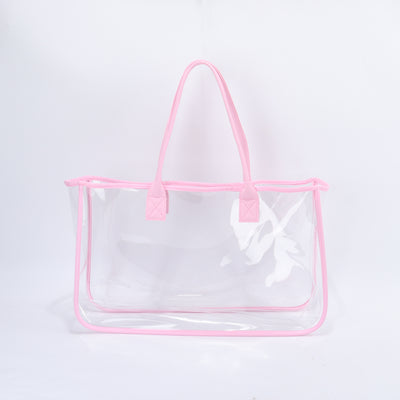 Backper Cetus Clear PVC Beach & Shopping Tote — Baby Pink