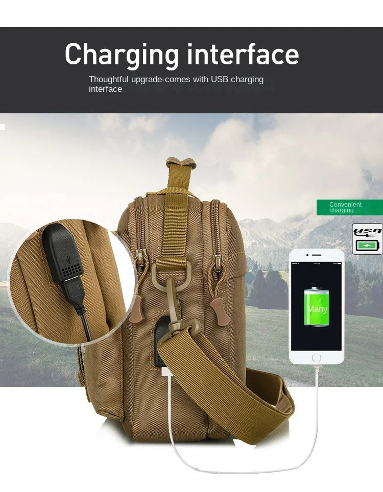 Hong HT-007 USB Tactical Shoulder Sling Bag - detail 3