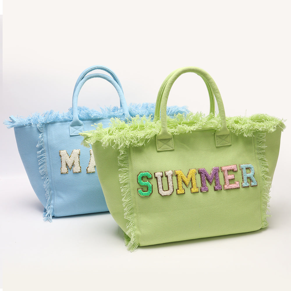 Backper Orion KM2773 fringe canvas weekender detail
