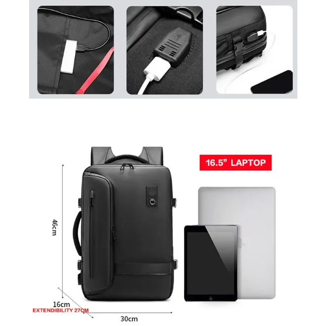 Helene travel backpack side view