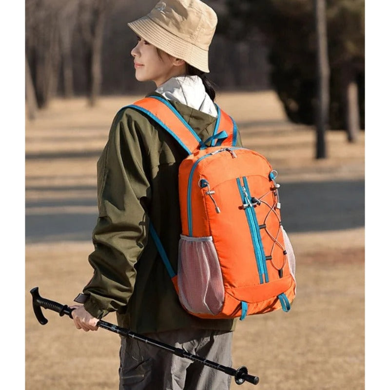 Foldable skin backpack side profile