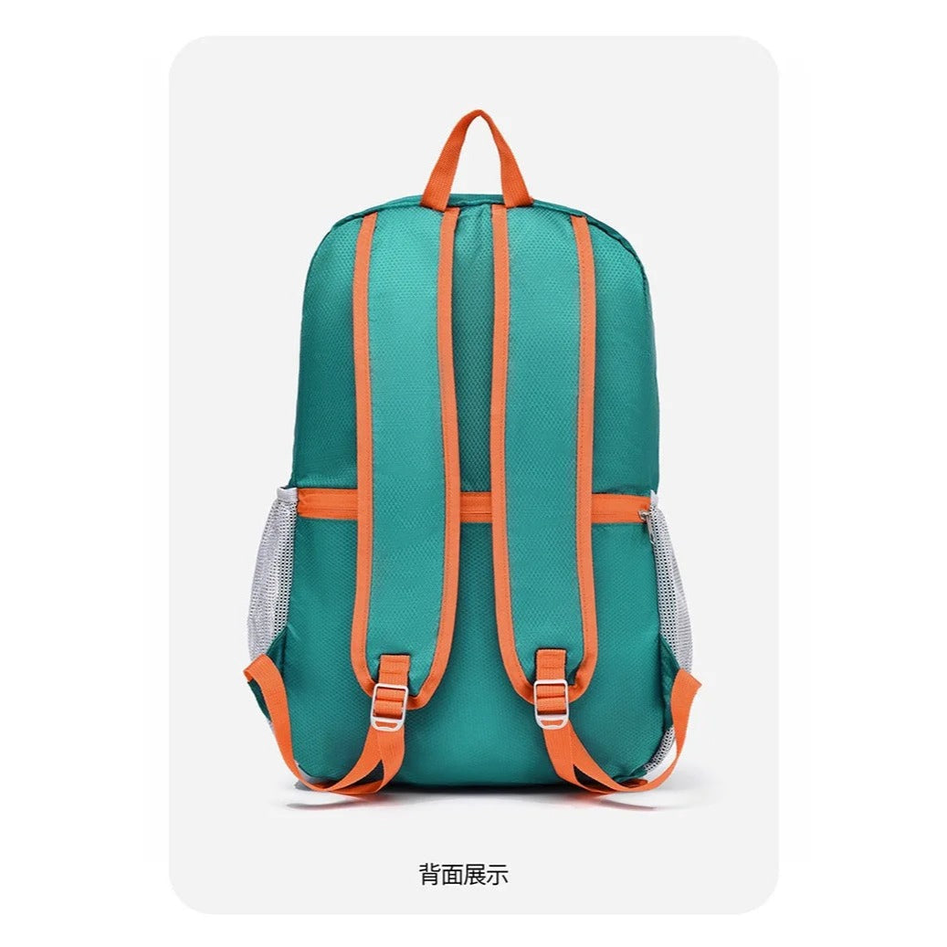 Foldable skin backpack interior compartment