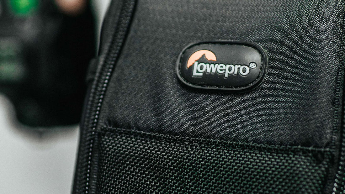 Black bag with brand logo, textile detail for promotional branding