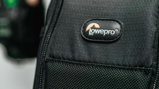 Black bag with brand logo, textile detail for promotional branding