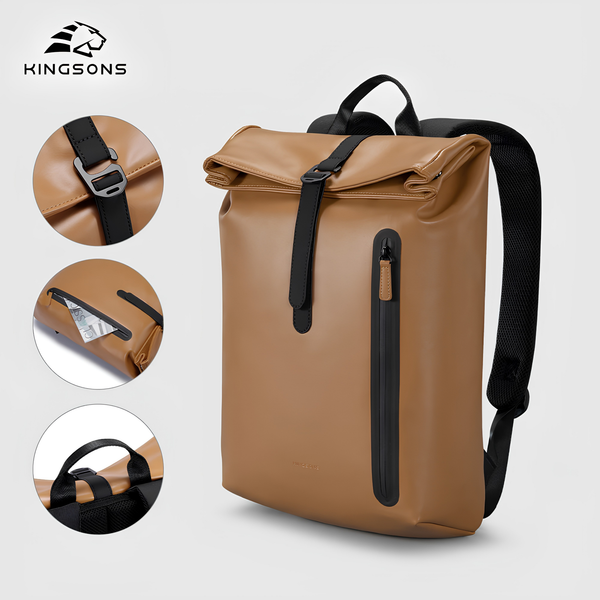 Kingsons PU Leather Women's Laptop Backpack
