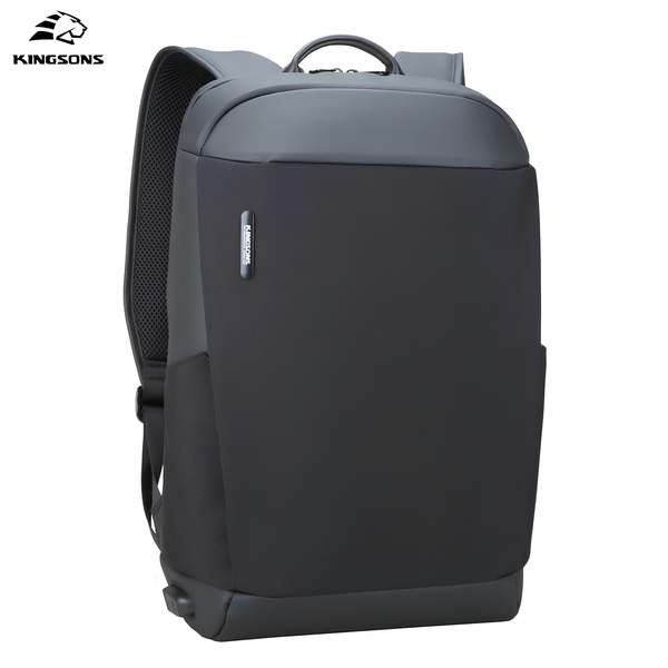 Kingsons 25L anti-theft USB laptop backpack — front view (enhanced)