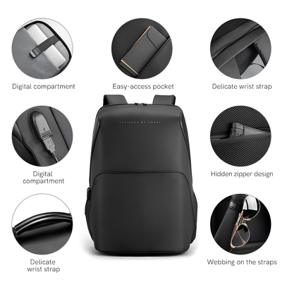 Kingsons Custom Logo USB Laptop Backpack – Men's Business