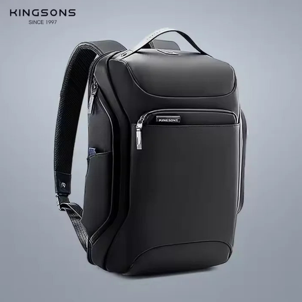 Kingsons KS3237W 15.6" USB waterproof laptop backpack — front view (enhanced)