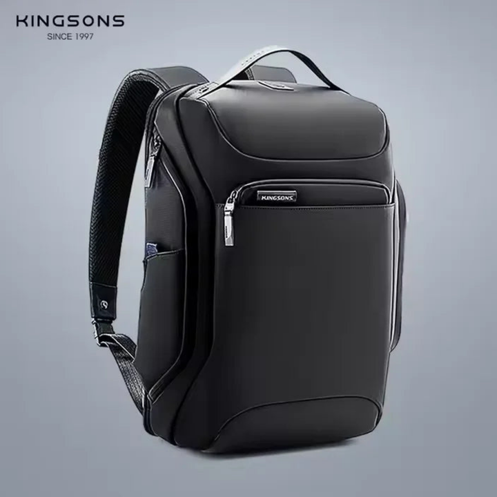 Kingsons KS3237W 15.6" USB waterproof laptop backpack — front view (enhanced)