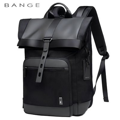 Bange BG-G66 roll-top laptop backpack — front view (enhanced)
