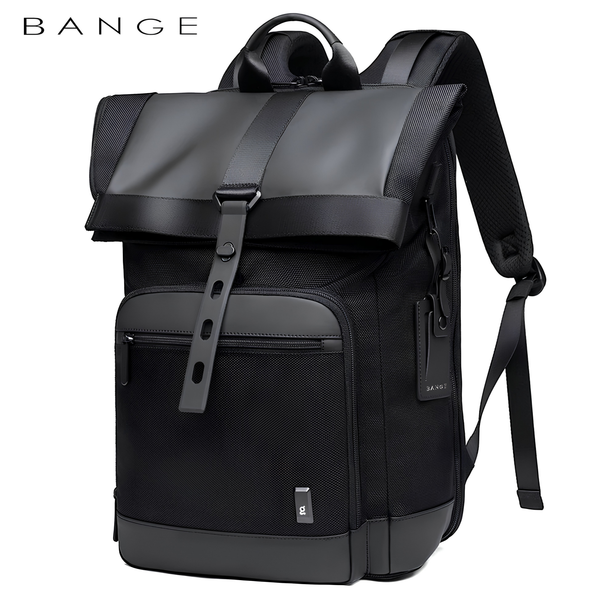 Bange BG-G66 roll-top laptop backpack — front view (enhanced)