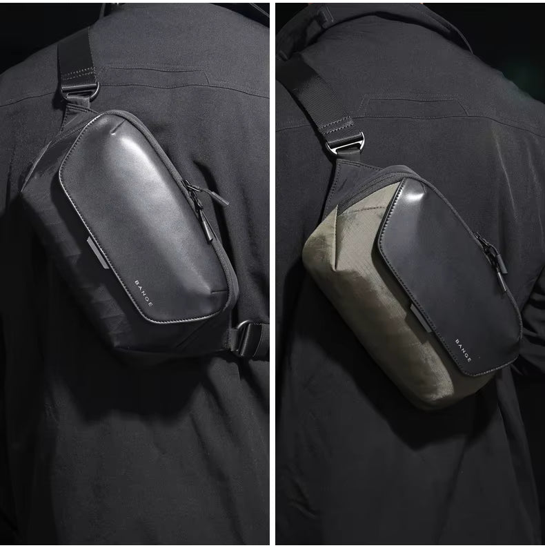 Backper Vega Water-Resistant Nylon Messenger Bag — angled view