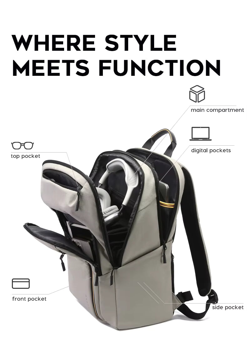 Backper Lyra Waterproof Polyester Backpack — top view