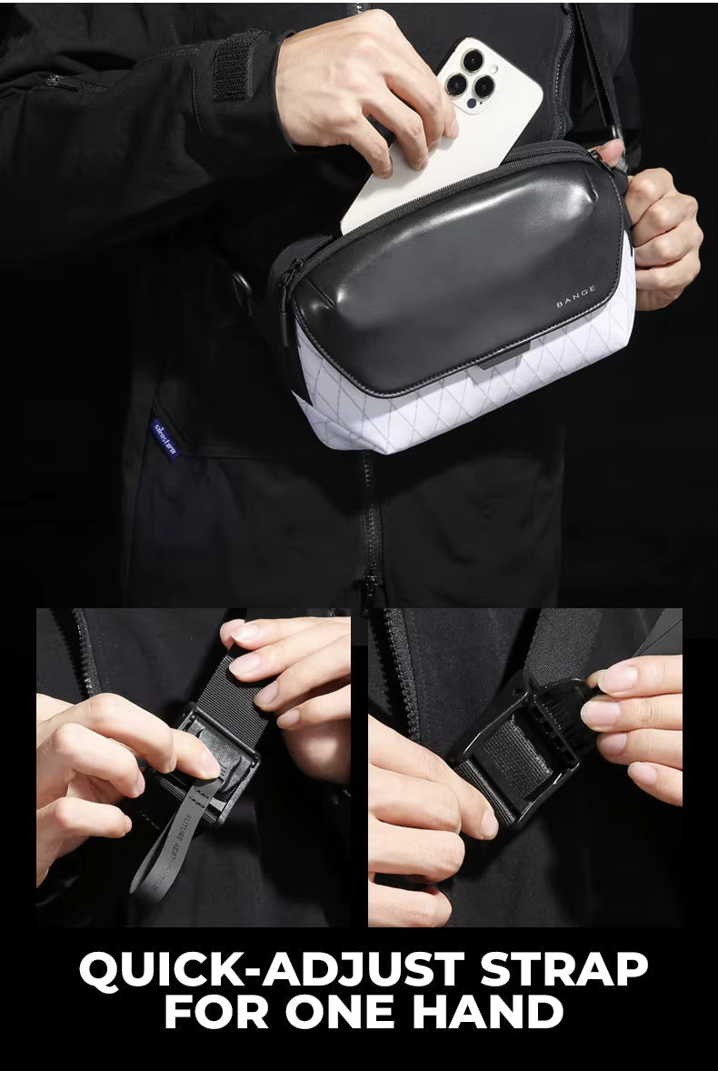 Backper Vega Water-Resistant Nylon Messenger Bag — top view