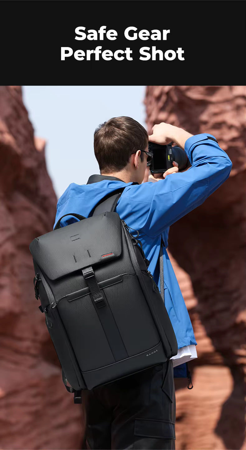 Backper Antares Waterproof Polyester Camera Backpack — packed view