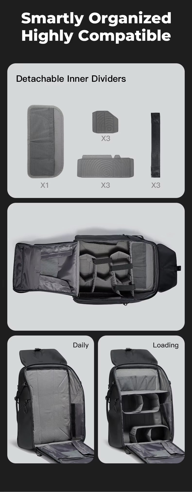 Backper Antares Waterproof Polyester Camera Backpack — in use