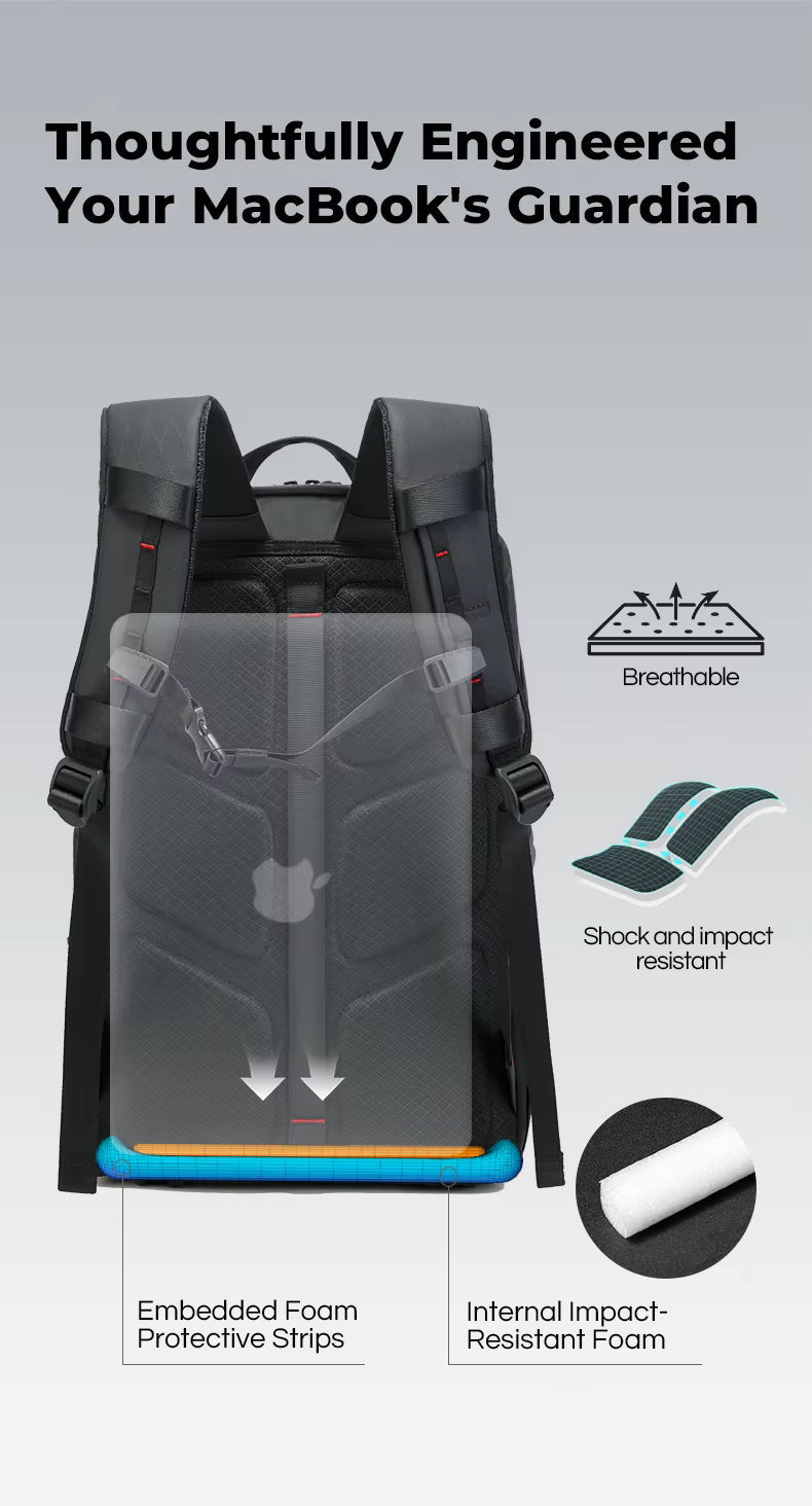 Backper Antares Waterproof Polyester Camera Backpack — open view