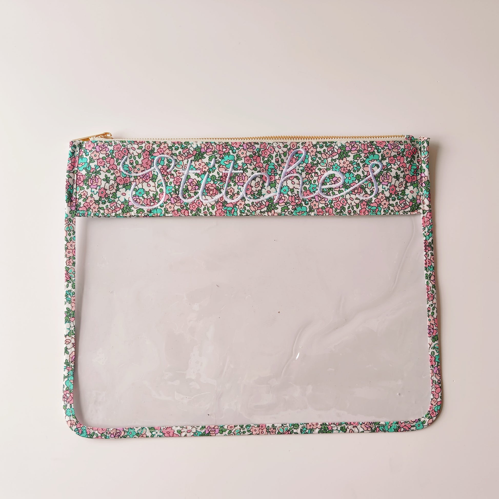 Backper Andromeda Clear Needlepoint Project Bag — Floral (Stitches)