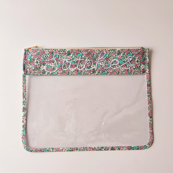 Backper Andromeda Clear Needlepoint Project Bag — Floral (Stitches)